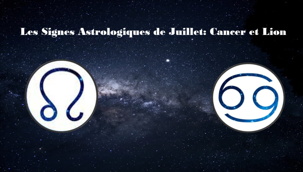 Le symbole des  Signes Astrologiques de Juillet: Cancer et Lion 