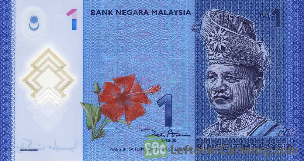 Devise malaysienne 1 Ringgit avec la fleur d'hibiscus