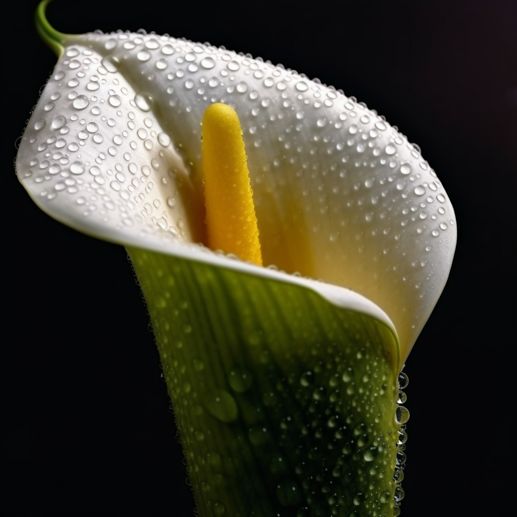 Une fleur en entonnoir de calla blanche