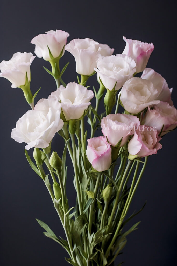 Plusieurs fleurs de lisianthus en bouquet