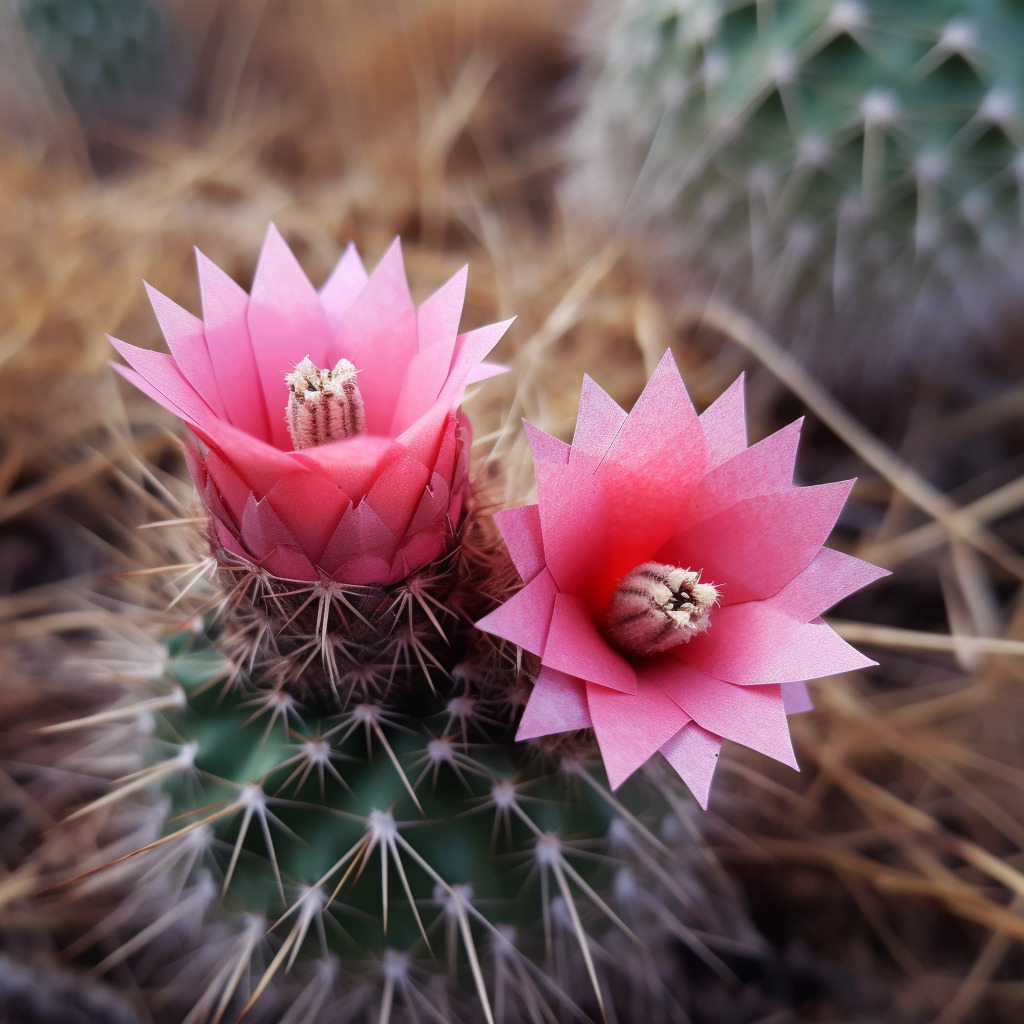2 fleurs de cactus roses