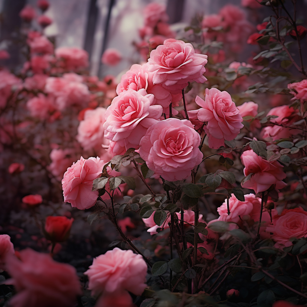 plusieurs fleurs de rosier