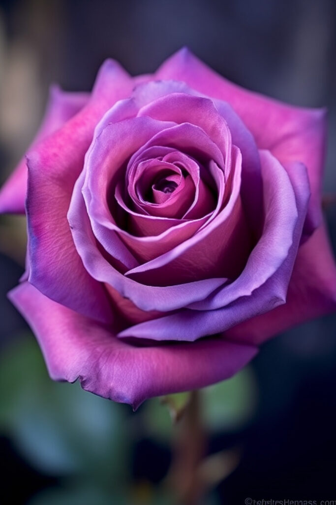 Fleur de rose de couleur mauve ou violette