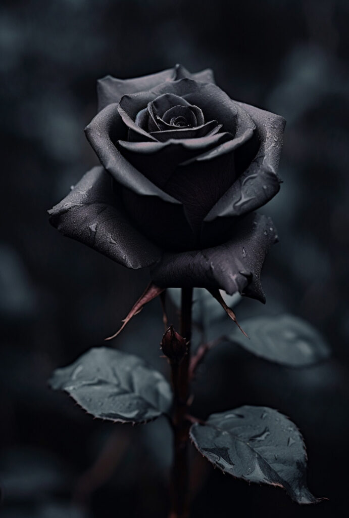 Fleur de rose de couleur noir